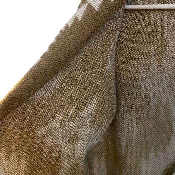 Cocogio made in Italy medium wool blend tan cream blue boho open front cardigan - Picture 3 of 7